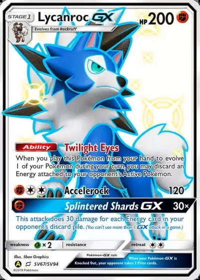 Lycanroc-GX SV67/94 Hidden Fates Shiny Vault Pokemon card