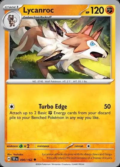 Lycanroc 90/162 Temporal Forces Pokemon card