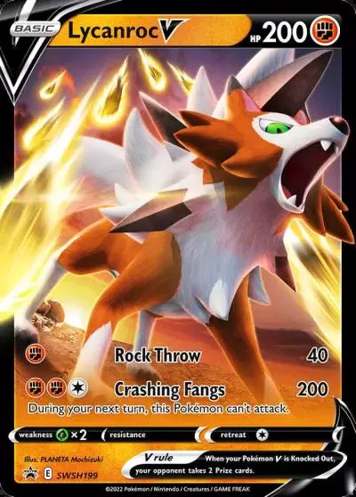 Lycanroc V SWSH199/307 SWSH Black Star Promos Pokemon card