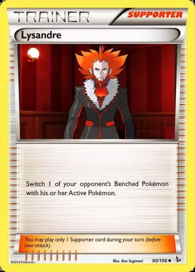Lysandre 90/106 Flashfire Pokemon card