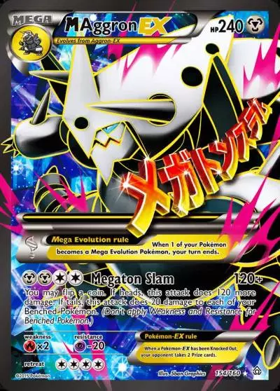 M Aggron-EX 154/160 Primal Clash Pokemon card