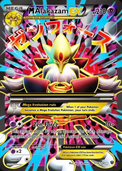 M Alakazam-EX 118/124 Fates Collide Pokemon card