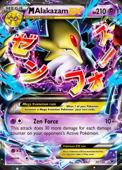 M Alakazam-EX 26/124 Fates Collide Pokemon card