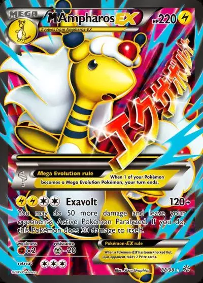 M Ampharos-EX 88/98 Ancient Origins Pokemon card