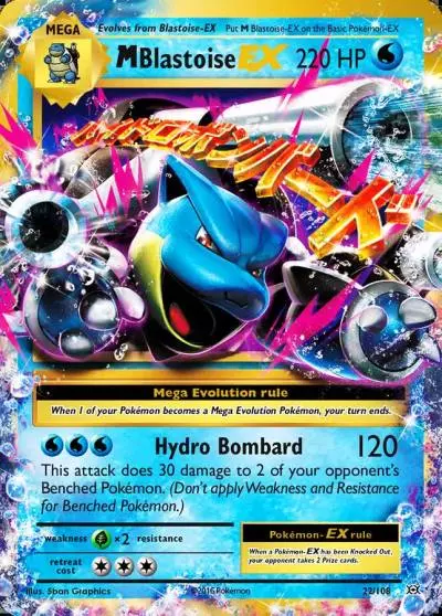 M Blastoise-EX 22/108 Evolutions Pokemon card