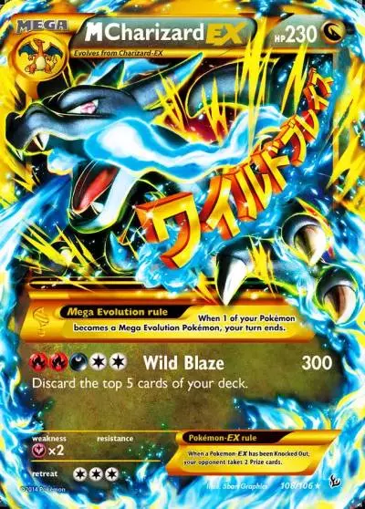 M Charizard-EX 108/106 Flashfire Pokemon card
