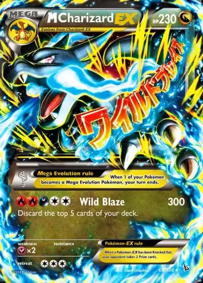 M Charizard-EX 69/106 Flashfire Pokemon card
