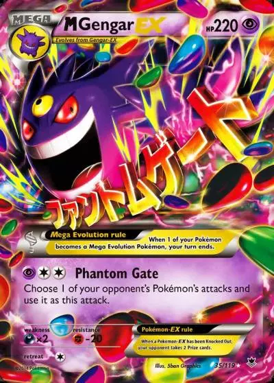 M Gengar-EX 35/119 Phantom Forces Pokemon card
