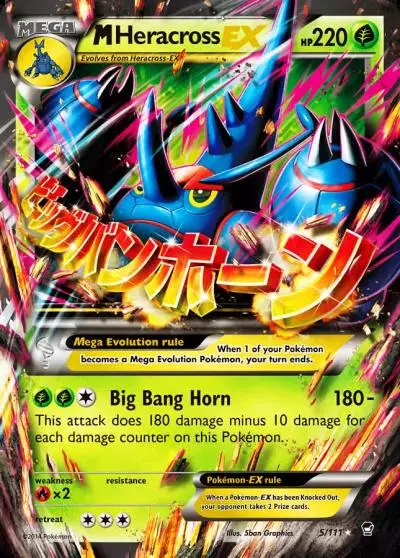 M Heracross-EX 5/111 Furious Fists Pokemon card