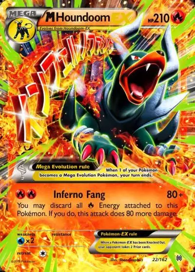 M Houndoom-EX 22/162 BREAKthrough Pokemon card