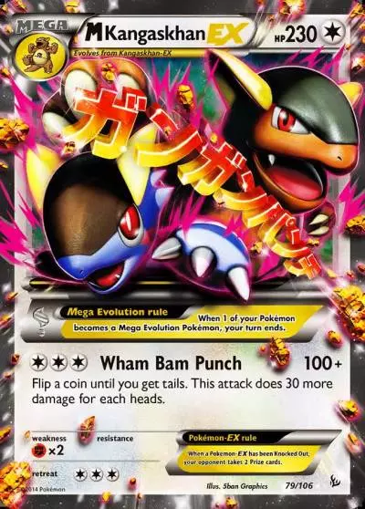 M Kangaskhan-EX 79/106 Flashfire Pokemon card