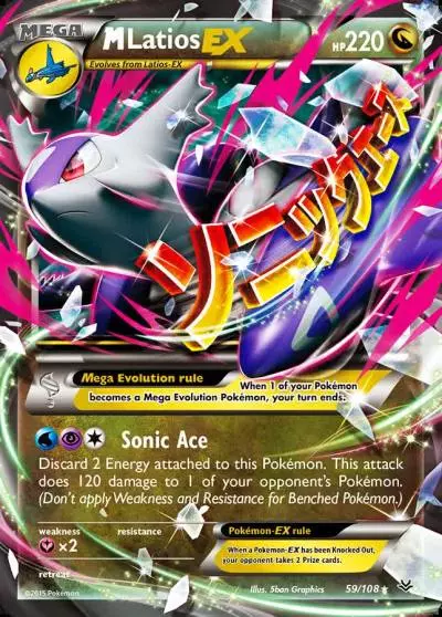 M Latios-EX 59/108 Roaring Skies Pokemon card