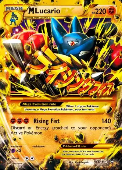 M Lucario-EX 113/111 Furious Fists Pokemon card