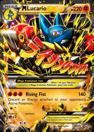 M Lucario-EX 55/111 Furious Fists Pokemon card