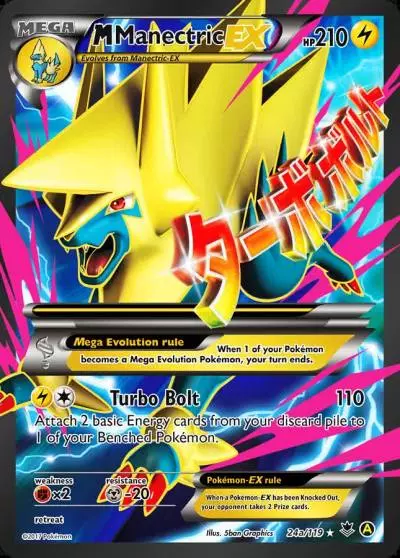 M Manectric-EX 24a/119 Phantom Forces Pokemon card