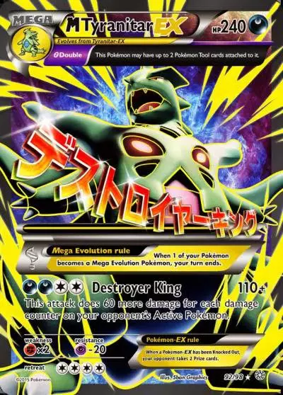 M Tyranitar-EX 92/98 Ancient Origins Pokemon card
