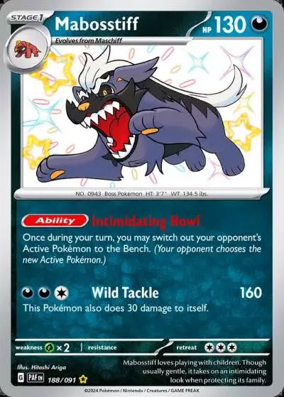 Mabosstiff 188/91 Paldean Fates Pokemon card