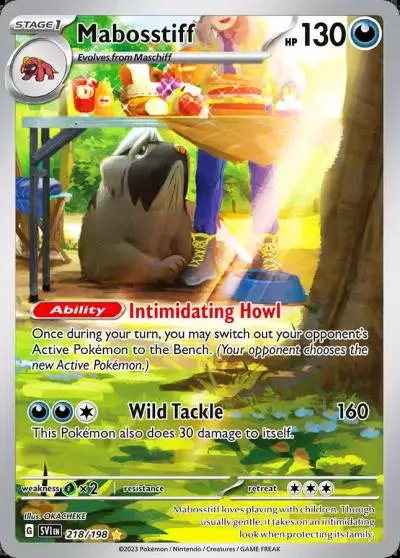 Mabosstiff 218/198 Scarlet & Violet Pokemon card