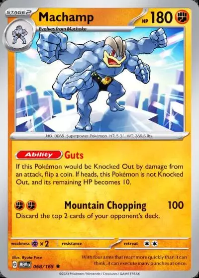 Machamp 68/165 151 Pokemon card