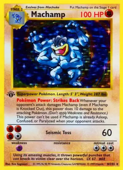 Machamp 8/102 Base Pokemon card