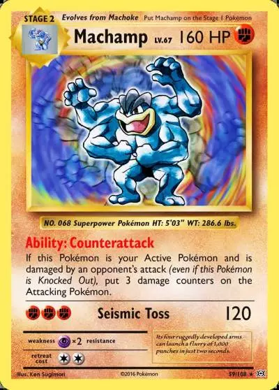 Machamp 59/108 Evolutions Pokemon card