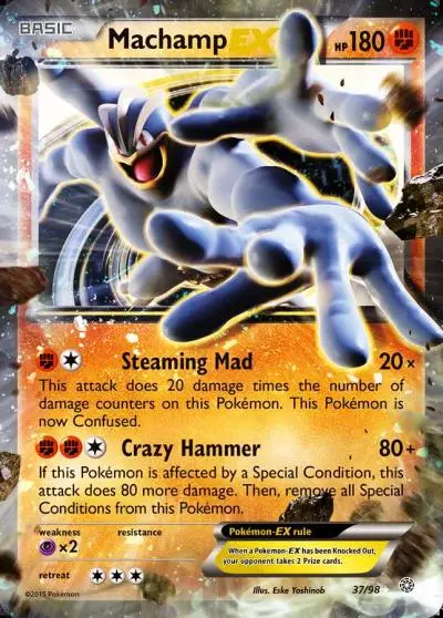 Machamp-EX 37/98 Ancient Origins Pokemon card