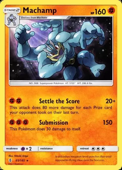 Machamp 65/145 Guardians Rising Pokemon card