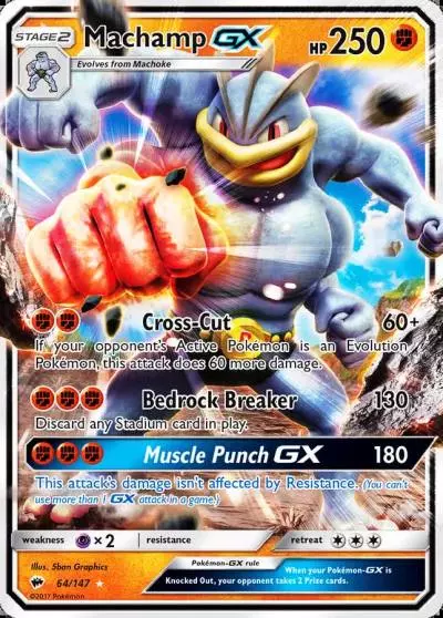 Machamp-GX 64/147 Burning Shadows Pokemon card