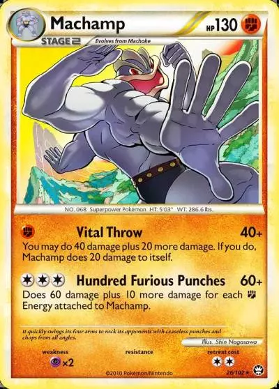 Machamp 26/102 HS—Triumphant Pokemon card