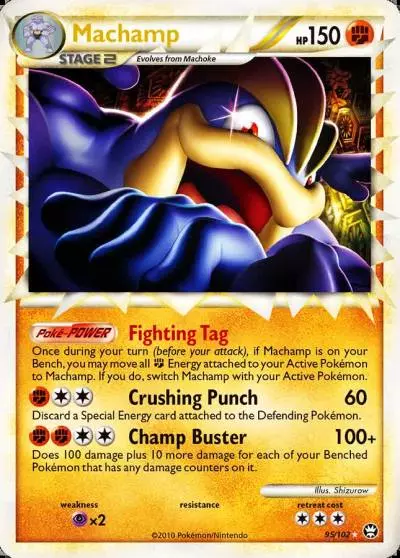Machamp 95/102 HS—Triumphant Pokemon card