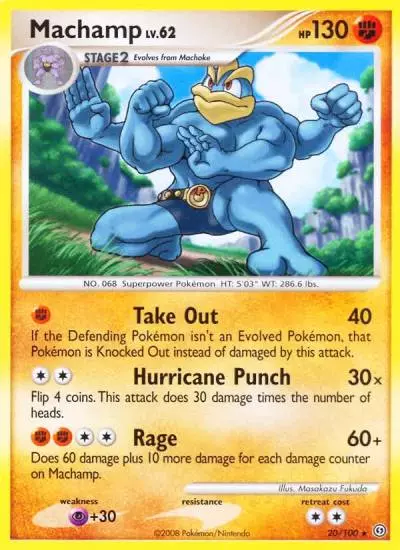 Machamp 20/100 Stormfront Pokemon card