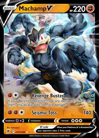 Machamp V 72/189 Astral Radiance Pokemon card