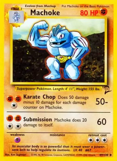 Machoke 49/130 Base Set 2 Pokemon card