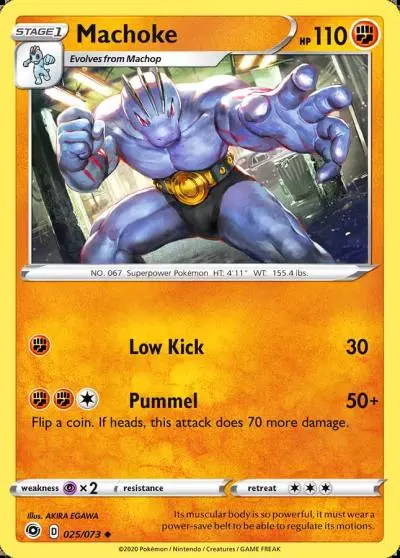 Machoke 25/73 Champion's Path Pokemon card