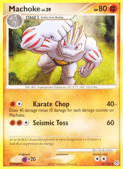 Machoke 53/130 Diamond & Pearl Pokemon card
