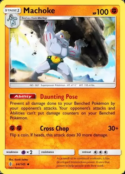 Machoke 64/145 Guardians Rising Pokemon card