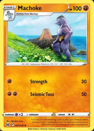 Machoke 87/196 Lost Origin Pokemon card