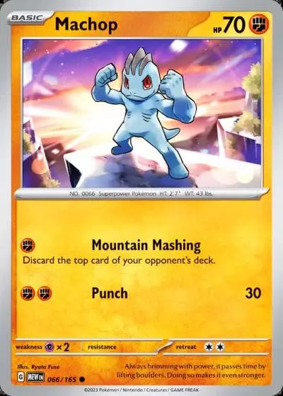 Machop 66/165 151 Pokemon card