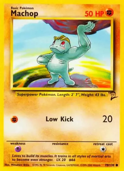 Machop 78/130 Base Set 2 Pokemon card
