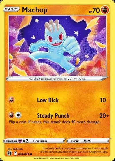 Machop 24/73 Champion's Path Pokemon card