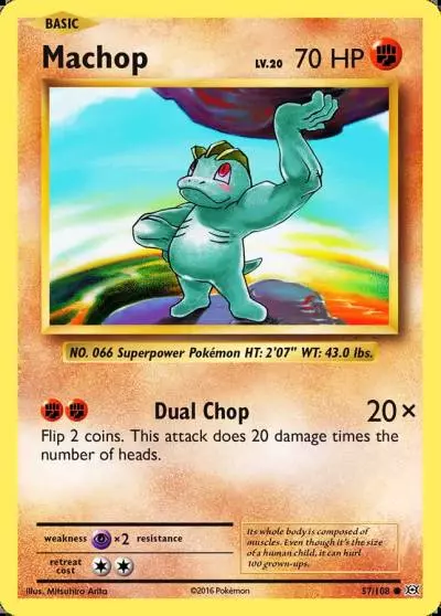 Machop 57/108 Evolutions Pokemon card