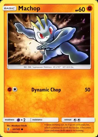 Machop 63/145 Guardians Rising Pokemon card