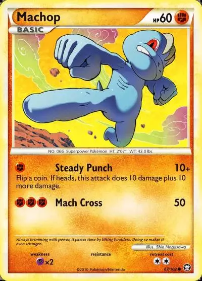 Machop 67/102 HS—Triumphant Pokemon card