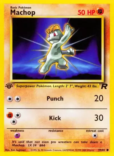 Machop 59/82 Team Rocket Pokemon card