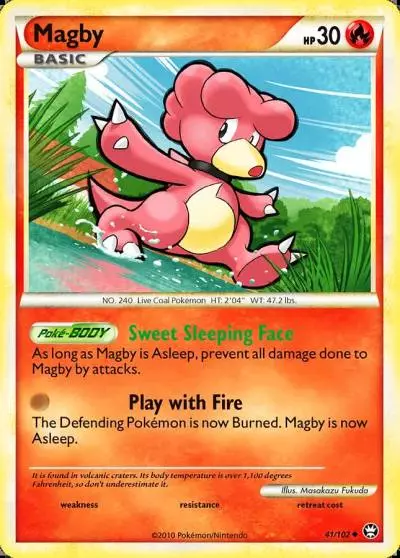Magby 41/102 HS—Triumphant Pokemon card