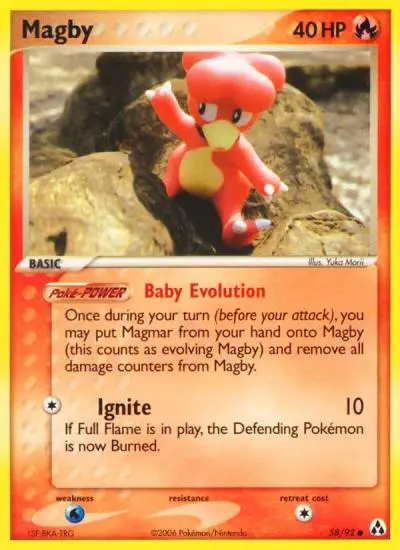 Magby 58/92 Legend Maker Pokemon card