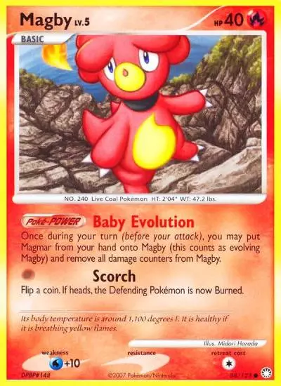 Magby 88/123 Mysterious Treasures Pokemon card