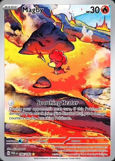 Magby 186/182 Paradox Rift Pokemon card