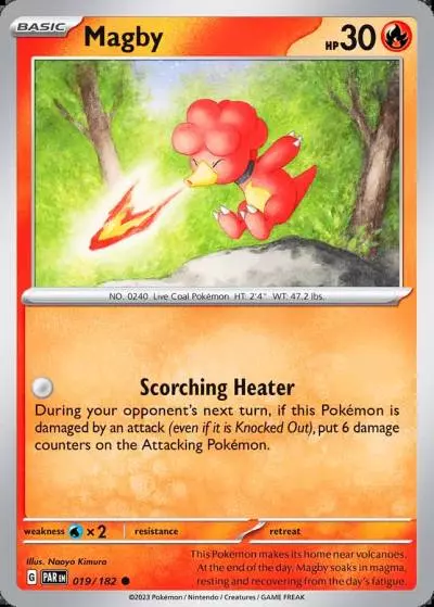 Magby 19/182 Paradox Rift Pokemon card