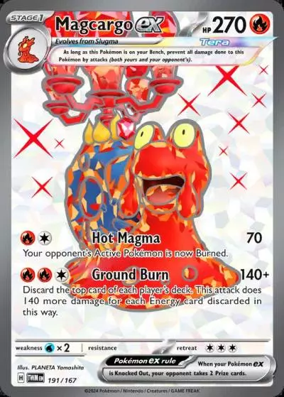 Magcargo ex 191/167 Twilight Masquerade Pokemon card